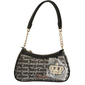 Juicy Couture Black and Grey Shoulder Bag